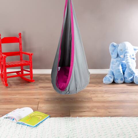 Porch & Den Chicory Kid's Padded Hanging Hammock Pod - 65 x 25 x 25