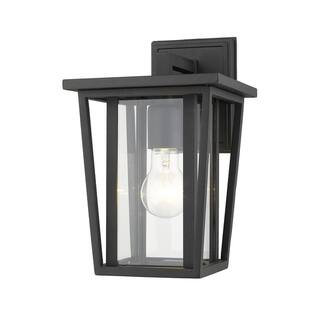 Seoul 1 Light Outdoor Wall Sconce in Black