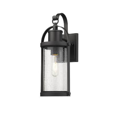 Roundhouse 1 Light Outdoor Wall Sconce in Black