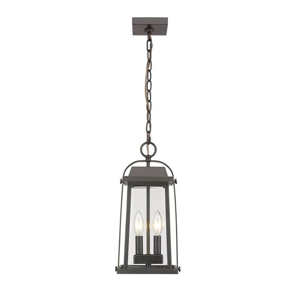 Millworks 2 Light Outdoor Chain Mount Ceiling Fixture in Oil Rubbed