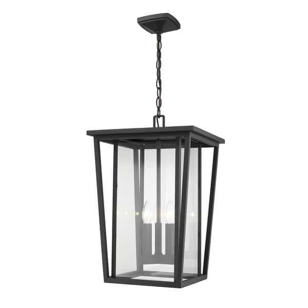 Seoul 3 Light Outdoor Chain Mount Ceiling Fixture in Black - Bed Bath ...