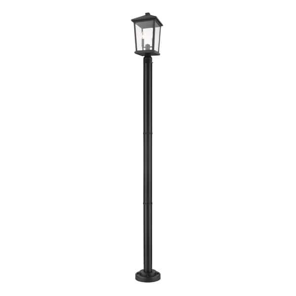 Beacon 2 Light Outdoor Post Mounted Fixture in Black - Bed Bath ...