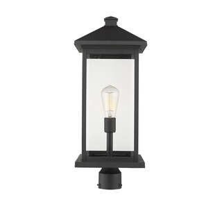 Portland 1 Light Outdoor Post Mount Fixture in Black