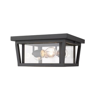 Seoul 3 Light Outdoor Flush Ceiling Mount Fixture in Oil Rubbed Bronze