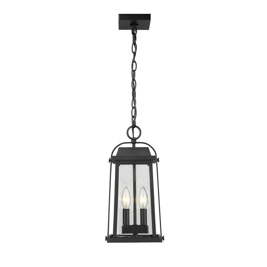 Millworks 2 Light Outdoor Chain Mount Ceiling Fixture in Black
