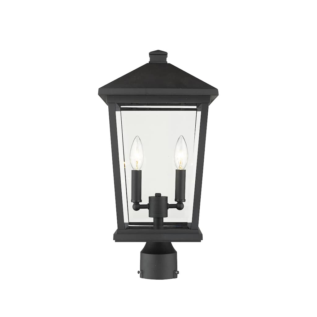 Beacon 2 Light Outdoor Post Mount Fixture in Black