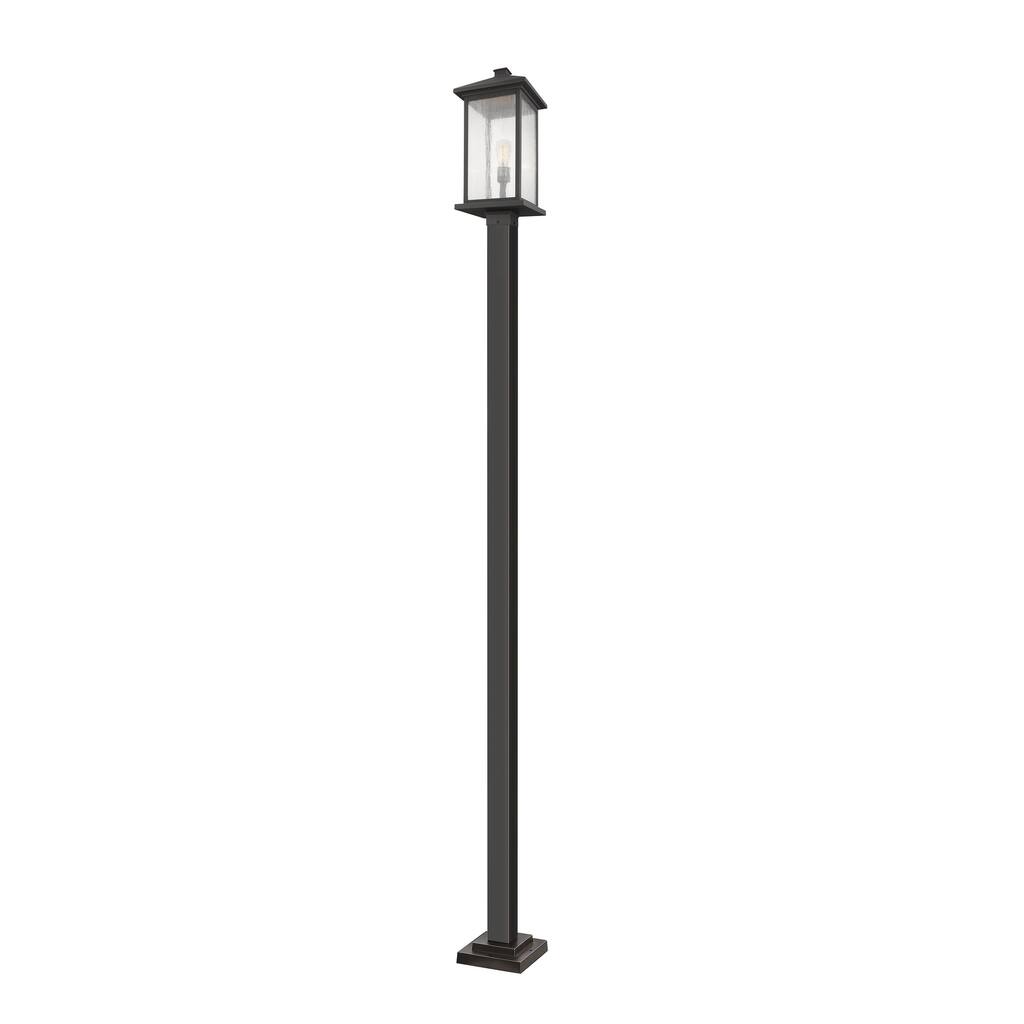 Portland 1 Light Outdoor Post Mounted Fixture in Oil Rubbed Bronze - Brown