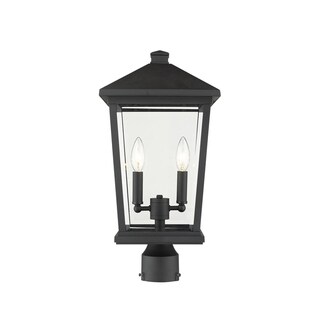 Beacon 2 Light Outdoor Post Mount Fixture in Oil Rubbed Bronze - Brown