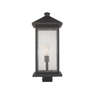Portland 1 Light Outdoor Post Mount Fixture in Oil Rubbed Bronze - Brown