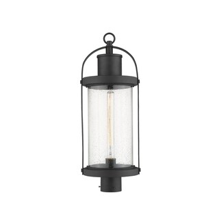 Roundhouse 1 Light Outdoor Post Mount Fixture in Black