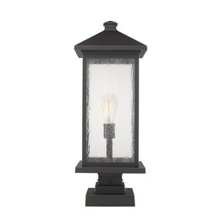 Portland 1 Light Outdoor Pier Mounted Fixture in Oil Rubbed Bronze - Brown