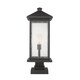 preview thumbnail 1 of 0, Portland 1 Light Outdoor Pier Mounted Fixture in Oil Rubbed Bronze - Brown