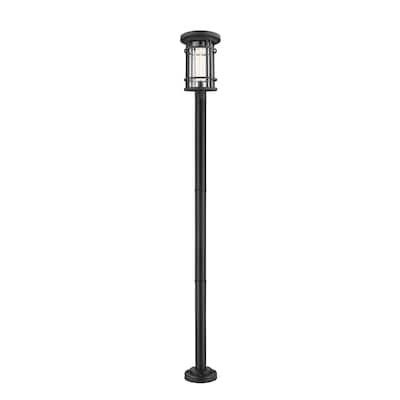 Jordan 1 Light Outdoor Post Mounted Fixture in Black