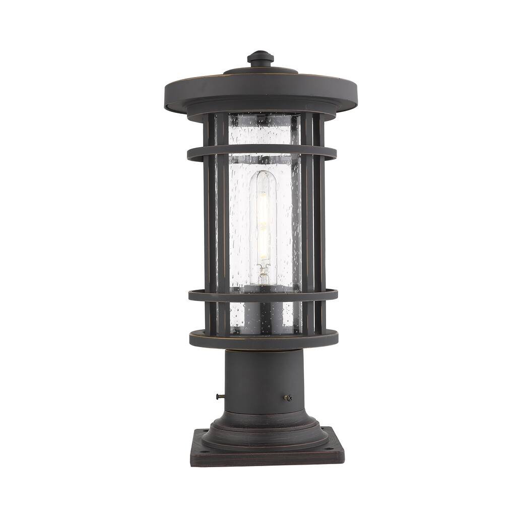 Jordan 1 Light Outdoor Pier Mounted Fixture in Oil Rubbed Bronze - Brown
