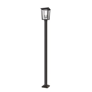 Seoul 2 Light Outdoor Post Mounted Fixture in Oil Rubbed Bronze - Brown