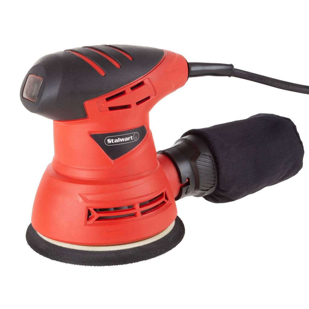 Orbital Sander- 2 Amp Handheld Corded Electric Power Tool for Woodworking with Dust Extraction System by Stalwart