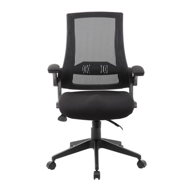 Boss Black Mesh Flip Arm Chair | Overstock.com Shopping - The Best ...