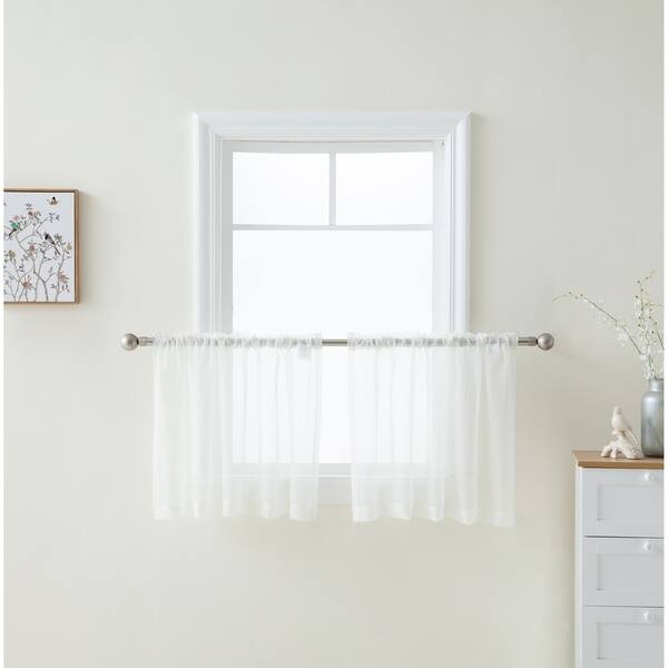 Shop Sheer Voile Window Curtain Panels Cafe Tier Valance Kitchen