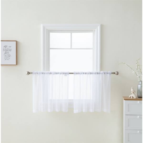 Sheer Voile Window Curtain Panels Café Tier Valance Kitchen Sheer Voile Window Curtain Panels