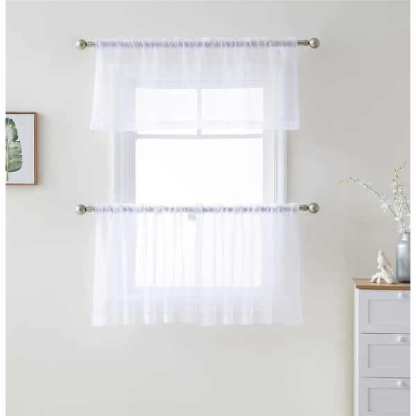 Sheer Voile Window Curtain Panels Café Tier Valance Sheer Voile Window Curtain Panels Café Tier Valance