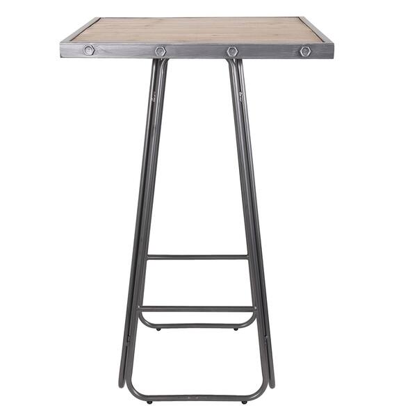 Shop Nell Gunmetal Gray Industrial Wood And Metal Pub Table On
