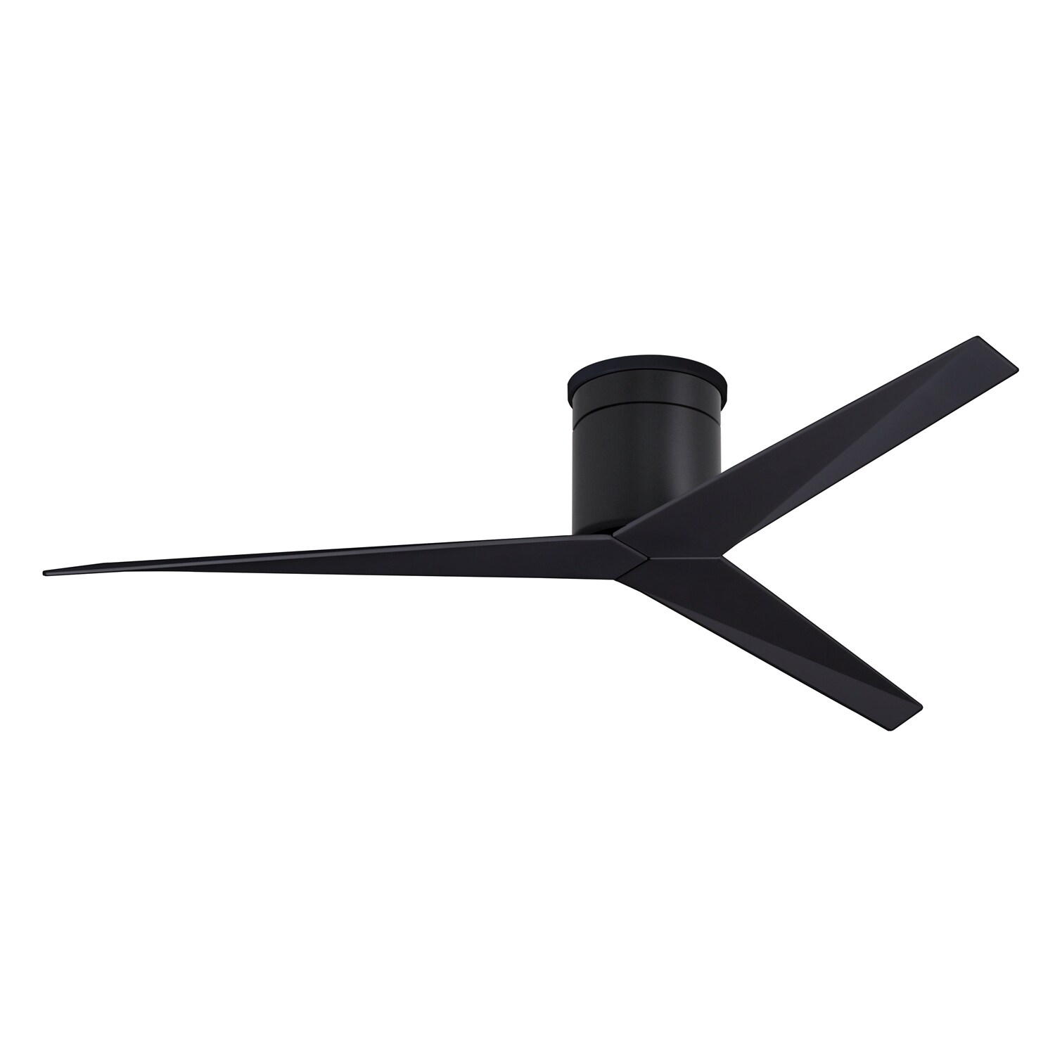 Eliza H 3 Blade 56 Inch Matte Black Flushmount Paddle Ceiling Fan With Matte Black Blades