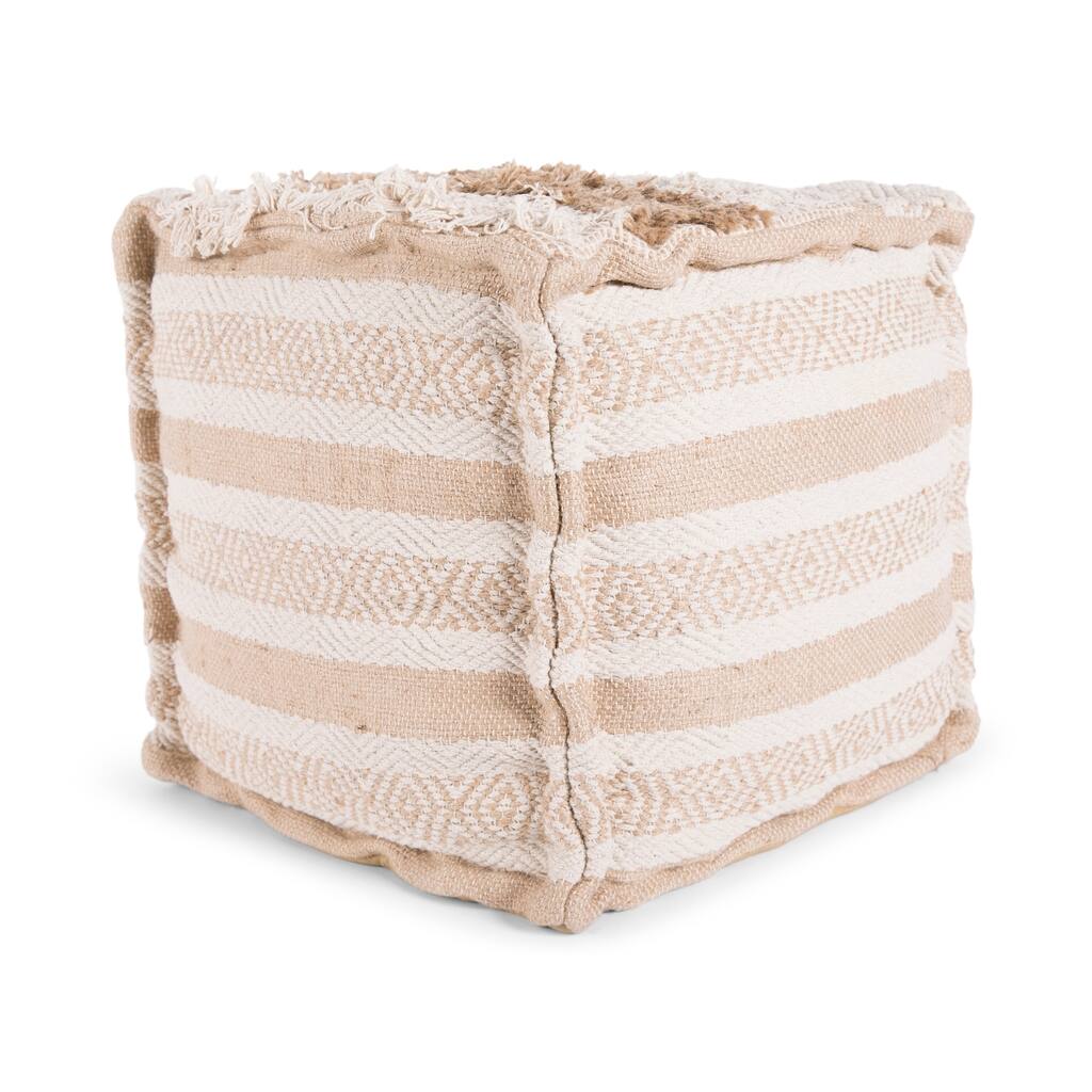 Hip Vintage Adeline Natural Square Pouf