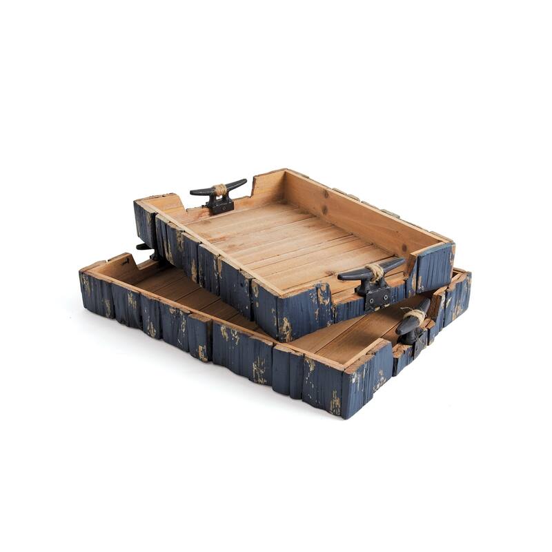 Hip Vintage Cleat Handle Serving Trays (Set of 2)