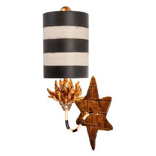 Black and White Striped Shaded 1-Light Sconce By Lucas Mckearn