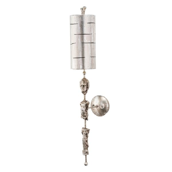 slide 1 of 1, Distressed Silver Vintage-Inspired Large Wall Sconce Lucas McKearn