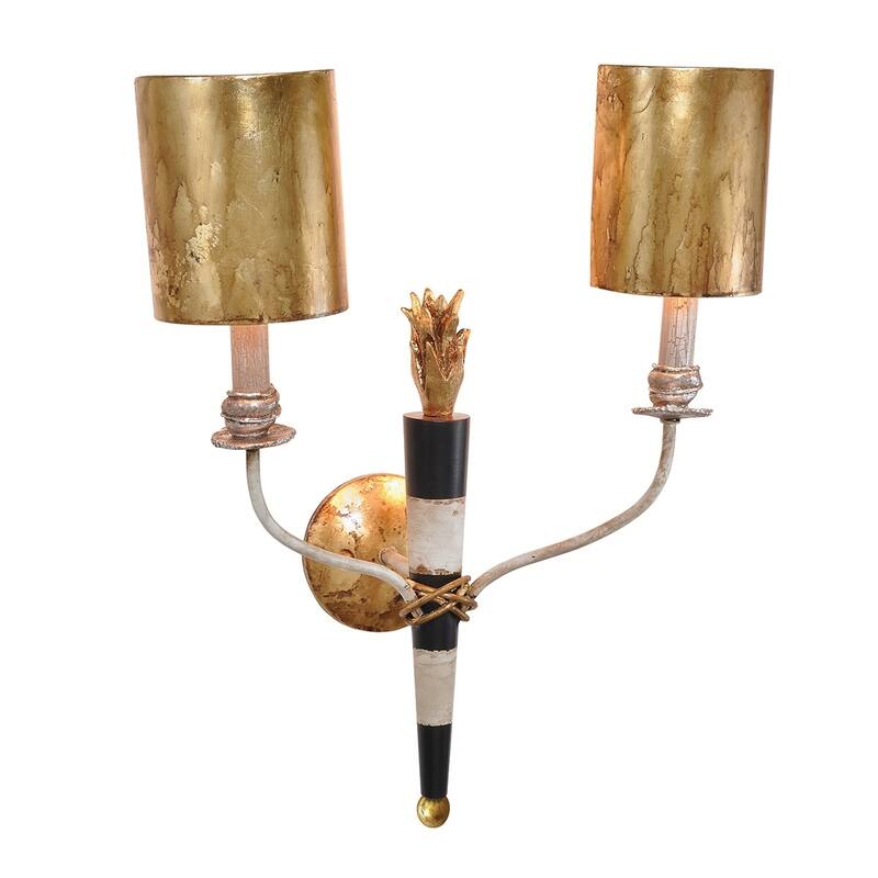 2 Light Black and White Wall Sconce By Lucas Mckearn