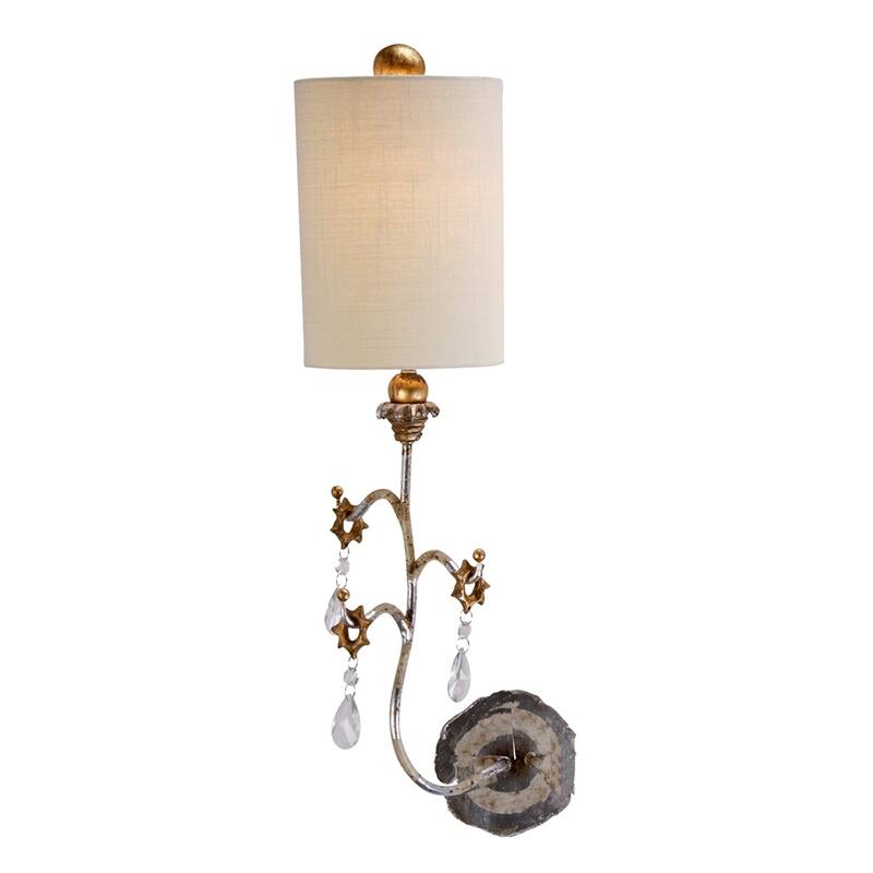 Lucas McKearn Silver 1 Light One Light Wall sconce Crystals