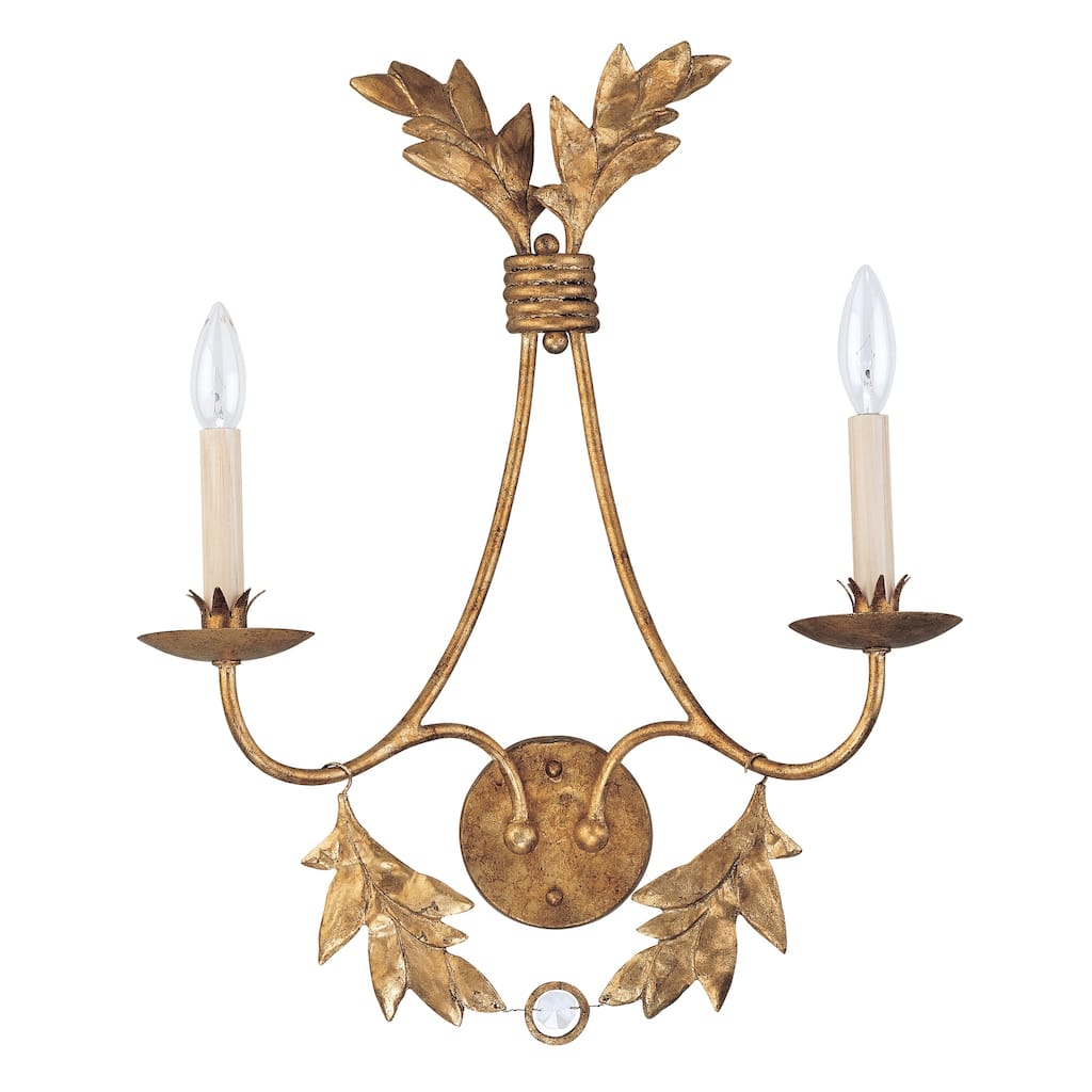 2-Light French Antique-like Gold Wall Sconce Lucas McKearn