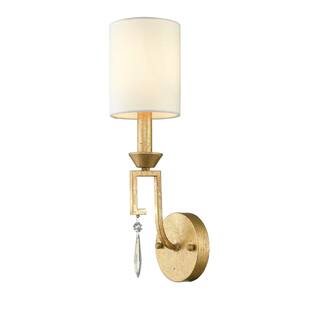 1 Light Distressed Gold Simple Candle Sconce Lucas McKearn