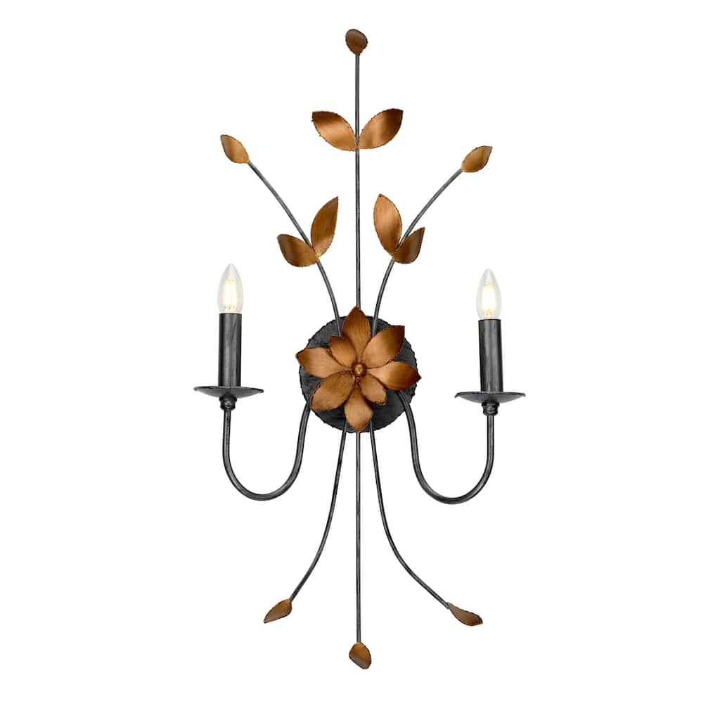 2 Light Whimsical Wall sconce in a Distressed Finish By Lucas McKearn