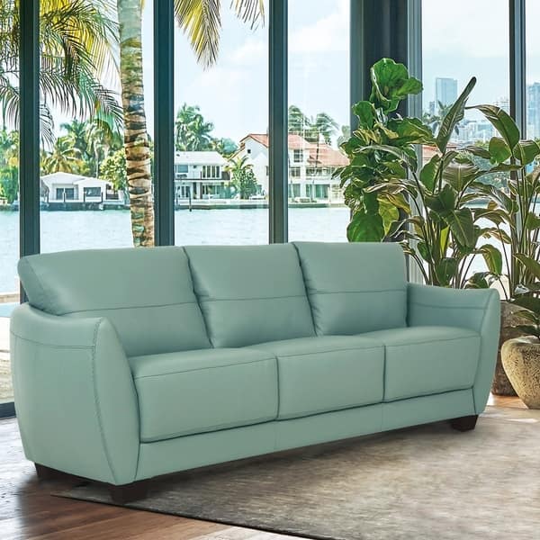 Copper Grove Saidiyya Seam Leather Sofa On Sale Bed Bath & Beyond 27799006