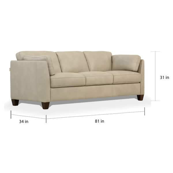 Copper Grove Dimnat Dusty White Leather Sofa On Sale Bed Bath & Beyond 27799012