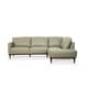 preview thumbnail 5 of 6, Carson Carrington Ullberga Airy Green Leather L-Shaped Sectional Sofa