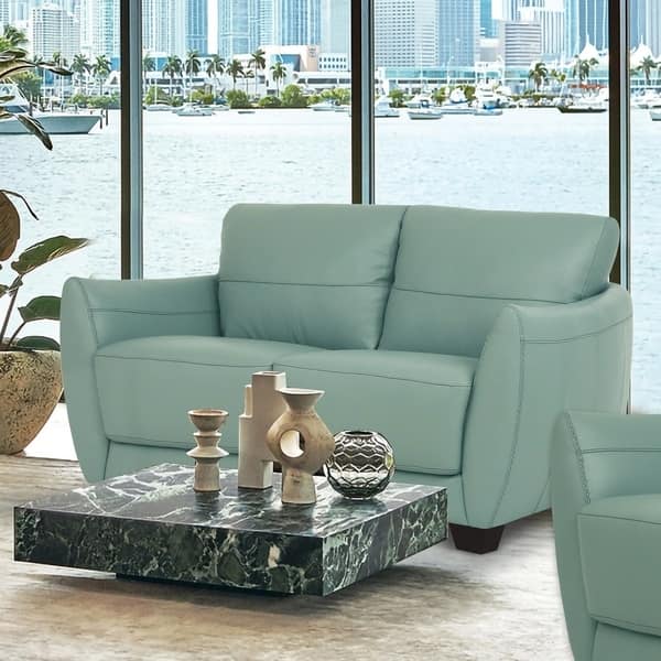 Copper Grove Saidiyya Seam Leather Loveseat Bed Bath & Beyond 27799020