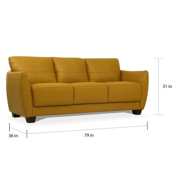 Copper Grove Saidiyya Mustard Leather Sofa Bed Bath & Beyond 27799038