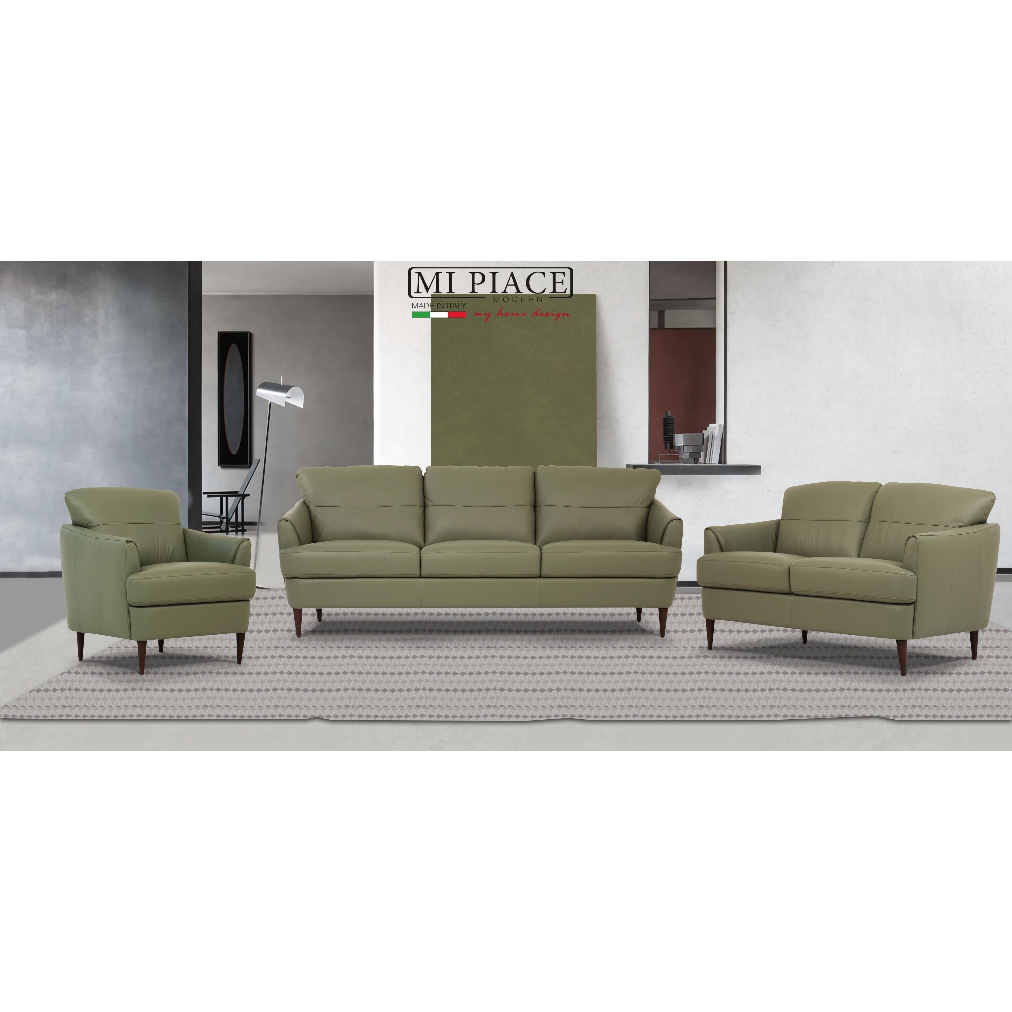 Shop Acme Tacoma Sofa In Moss Green Leather Free Shipping Today