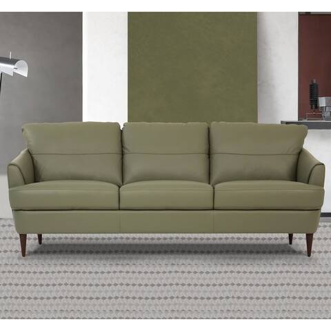 Carson Carrington Ullberga Moss Green Leather T-shaped Sofa