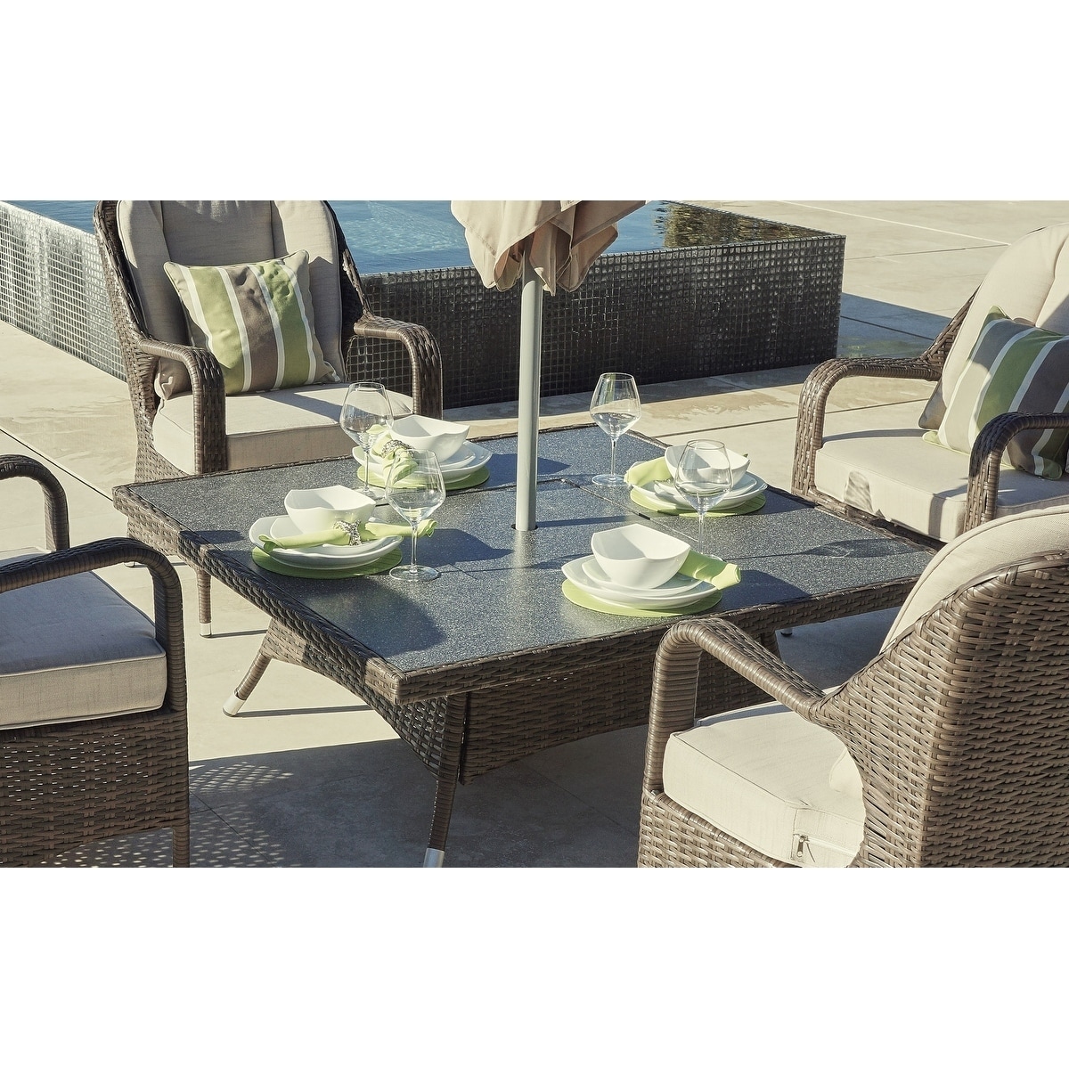 Shop Wicker Square Fire Pit Table With Cover And Bowl By Moda