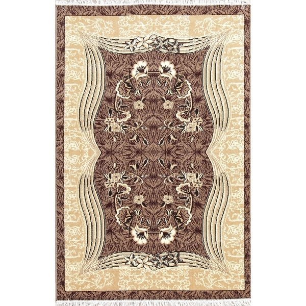 Copper Grove Tarm Modern Floral Contemporary Polyester Jute Turkish Oriental Area Rug - 7'0" x 5'4"