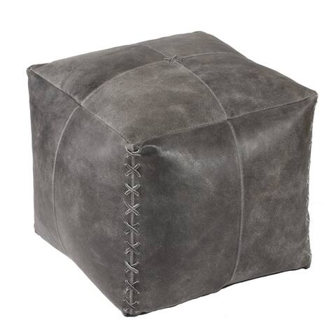 Harper Genuine Leather Pouf