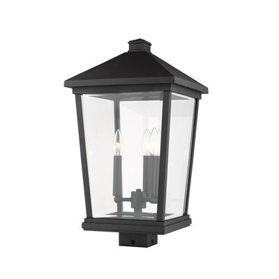 Beacon 3 Light Outdoor Post Mount Fixture in Black