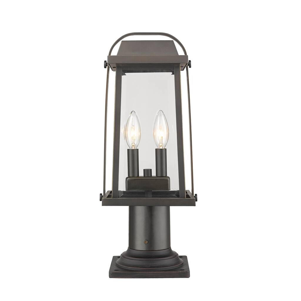 Millworks 2 Light Outdoor Pier Mounted Fixture in Oil Rubbed Bronze - Brown
