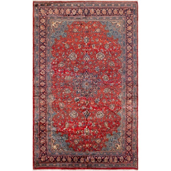 eCarpetGallery Hand-knotted Mahal Red Wool Rug - 6'6 x 10'9