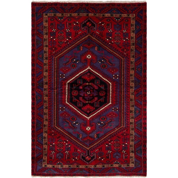 eCarpetGallery Hand-knotted Zanjan Red Wool Rug - 4'7 x 6'8
