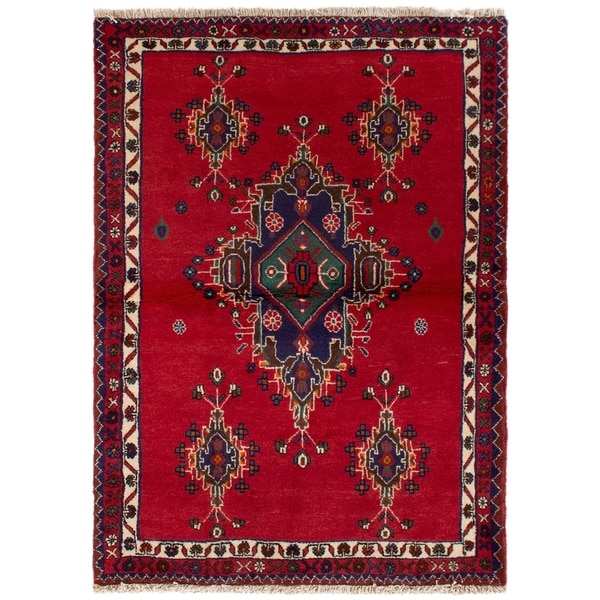 eCarpetGallery Hand-knotted Afshar Red Wool Rug - 3'3 x 4'7